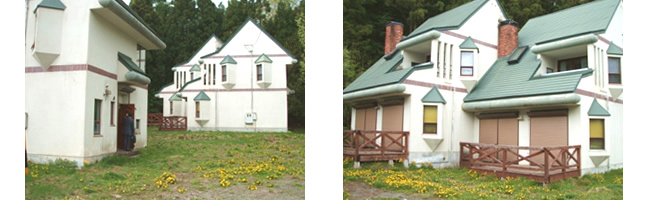 コテージ風ホテル外装工事写真